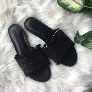 Black slide sandals